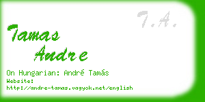 tamas andre business card