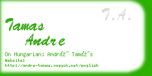 tamas andre business card